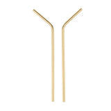 Maxbell 20 Pieces Reusable Metal Stainless Steel Drinking Straws Curved for Cups