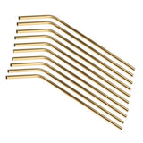 Maxbell 20 Pieces Reusable Metal Stainless Steel Drinking Straws Curved for Cups