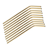 Maxbell 20 Pieces Reusable Metal Stainless Steel Drinking Straws Curved for Cups