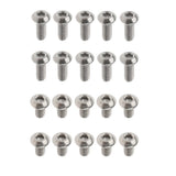 Maxbell 20Pcs GR1 Titanium Alloy Hexagon Button Head Cap Bolts Screws M3x6mm&M3x8mm