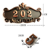 Maxbell 6x ABS Plastic Vintage Detachable Address House Number Sign Plaque Doorplate