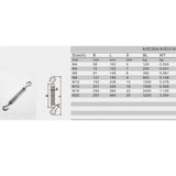 Maxbell 1x Stainless Steel 304 Hook&Hook Turnbuckle M6&5x Pear-shaped Carabiner 7mm