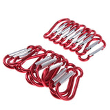 Maxbell 4xOutdoor Aluminum D-Ring Carabiner Camping Keychain Clip Snap Hook Red