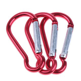 Maxbell 4xOutdoor Aluminum D-Ring Carabiner Camping Keychain Clip Snap Hook Red