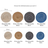 Maxbell 4x18cm Hand Knitting Ramie Table Round Placemat Thermal Insulation Mat Coffee