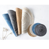 Maxbell 3x18cm Hand Knitting Ramie Table Round Placemat Thermal Insulation Mat Coffee