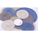 Maxbell 2x18cm Hand Knitting Ramie Table Round Placemat Thermal Insulation Mat Coffee