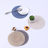 Maxbell 3x18cm Hand Knitting Ramie Table Round Placemat Thermal Insulation Mat Coffee
