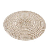 Maxbell 4x18cm Hand Knitting Ramie Table Round Placemat Thermal Insulation Mat Coffee