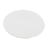 Maxbell 18cm Cotton Braided Round Table Placemat Heat Resistant Mat White