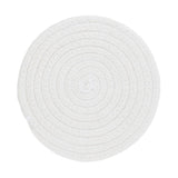 Maxbell 18cm Cotton Braided Round Table Placemat Heat Resistant Mat White