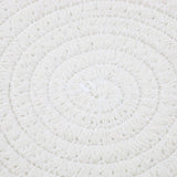 Maxbell 18cm Cotton Braided Round Table Placemat Heat Resistant Mat White