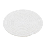 Maxbell 18cm Cotton Braided Round Table Placemat Heat Resistant Mat White