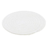 Maxbell 18cm Cotton Braided Round Table Placemat Heat Resistant Mat White