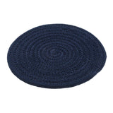 Maxbell 18cm Cotton Braided Round Table Placemat Thermal Insulation Mat Dark Blue