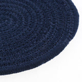 Maxbell 18cm Cotton Braided Round Table Placemat Thermal Insulation Mat Dark Blue
