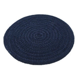 Maxbell 18cm Cotton Braided Round Table Placemat Thermal Insulation Mat Dark Blue