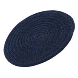 Maxbell 18cm Cotton Braided Round Table Placemat Thermal Insulation Mat Dark Blue