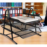 Maxbell 3 Tiers Wire Mesh File Trays Desk Organizer Paper Storage Document Organizer