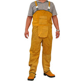 Maxbell Cowhide Leather Welding Overalls for Men Heat-resistant Flame-resistnat L