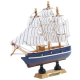 Maxbell Mediterranean Style Handmade Wooden Sailboat Model Decor Boat Gifts 14cm - Aladdin Shoppers