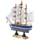 Maxbell Mediterranean Style Handmade Wooden Sailboat Model Decor Boat Gifts 14cm - Aladdin Shoppers