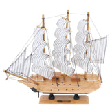 Maxbell Mediterranean Style Handmade Wooden Sailboat Model Decor Boat Gifts 23cm