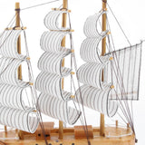 Maxbell Mediterranean Style Handmade Wooden Sailboat Model Decor Boat Gifts 23cm