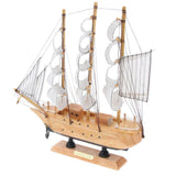 Maxbell Mediterranean Style Handmade Wooden Sailboat Model Decor Boat Gifts 23cm