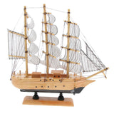 Maxbell Mediterranean Style Handmade Wooden Sailboat Model Decor Boat Gifts 23cm