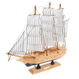 Maxbell Mediterranean Style Handmade Wooden Sailboat Model Decor Boat Gifts 23cm