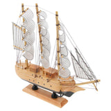 Maxbell Mediterranean Style Handmade Wooden Sailboat Model Decor Boat Gifts 23cm