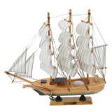Maxbell Mediterranean Style Handmade Wooden Sailboat Model Decor Boat Gifts 30cm
