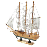 Maxbell Mediterranean Style Handmade Wooden Sailboat Model Decor Boat Gifts 30cm