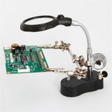 Maxbell 3.5x - 12x LED Light Hands Free Magnifier Magnifying Stand Soldering Station