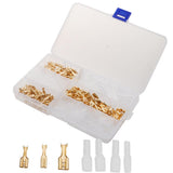 Maxbell 3x150 Sets 2.8mm 4.8mm 6.3mm Female Spade Crimp Terminals with Sleeves Gold