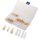 Maxbell 4x150 Sets 2.8mm 4.8mm 6.3mm Female Spade Crimp Terminals with Sleeves Gold