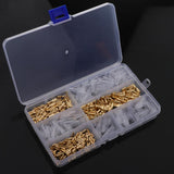 Maxbell 4x150 Sets 2.8mm 4.8mm 6.3mm Female Spade Crimp Terminals with Sleeves Gold