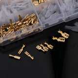 Maxbell 2x150 Sets 2.8mm 4.8mm 6.3mm Female Spade Crimp Terminals with Sleeves Gold