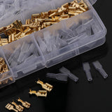 Maxbell 4x150 Sets 2.8mm 4.8mm 6.3mm Female Spade Crimp Terminals with Sleeves Gold