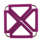 Maxbell 4xFoldable Hot Pan Pot Holder Stand Trivet Table Mat Pad Home Kitchen Purple