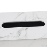 Maxbell Rectangular PU Leather Tissue Box Tabletop Napkin Container -Marble Decor