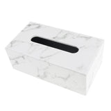 Maxbell Rectangular PU Leather Tissue Box Tabletop Napkin Container -Marble Decor