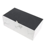 Maxbell Rectangular PU Leather Tissue Box Tabletop Napkin Container -Marble Decor