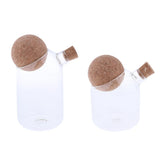 2pcs/Set Glass Food Storage Jar Kitchen Canister for Candy Coffee Tea