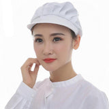 6Pcs Cook Adjustable Kitchen Baker Chef Elastic Cap Hat Catering White+Pink