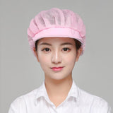 6Pcs Cook Adjustable Kitchen Baker Chef Elastic Cap Hat Catering White+Pink