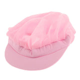 6Pcs Cook Adjustable Kitchen Baker Chef Elastic Cap Hat Catering White+Pink