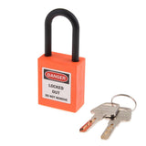 Maxbell 2xSafety Security Lockout Padlock Keyed Different PVC Stainless Steel Orange
