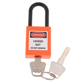 Maxbell 2xSafety Security Lockout Padlock Keyed Different PVC Stainless Steel Orange